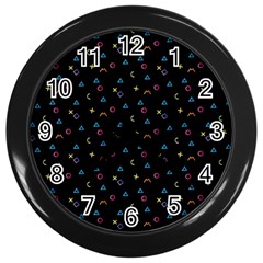 Background Abstract Texture Color Wall Clock (black)