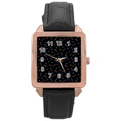 Background Abstract Texture Color Rose Gold Leather Watch  by Vaneshart