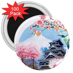 Japan National Cherry Blossom Festival Japanese 3  Magnets (100 Pack) by Vaneshart