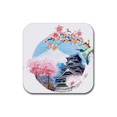 Japan National Cherry Blossom Festival Japanese Rubber Coaster (square)  by Vaneshart