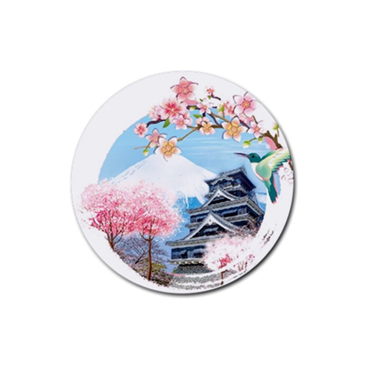 Japan National Cherry Blossom Festival Japanese Rubber Round Coaster (4 pack) 