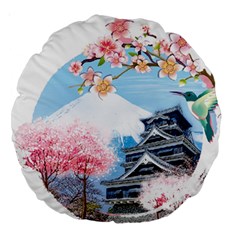 Japan National Cherry Blossom Festival Japanese Large 18  Premium Round Cushions by Vaneshart