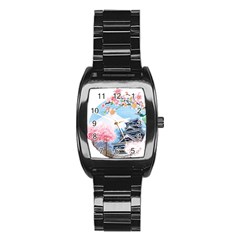 Japan National Cherry Blossom Festival Japanese Stainless Steel Barrel Watch by Vaneshart