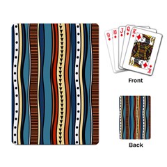 Stripes Hand Drawn Tribal Colorful Background Pattern Playing Cards Single Design (rectangle) by Vaneshart