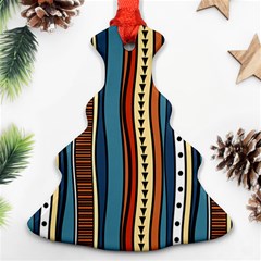 Stripes Hand Drawn Tribal Colorful Background Pattern Ornament (christmas Tree)  by Vaneshart