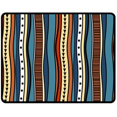 Stripes Hand Drawn Tribal Colorful Background Pattern Double Sided Fleece Blanket (medium)  by Vaneshart