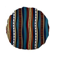 Stripes Hand Drawn Tribal Colorful Background Pattern Standard 15  Premium Flano Round Cushions by Vaneshart