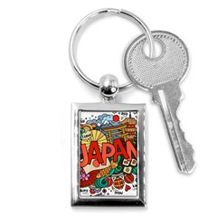 Earthquake And Tsunami Drawing Japan Illustration Key Chain (Rectangle)