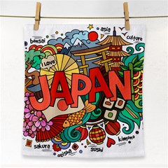 Earthquake And Tsunami Drawing Japan Illustration Face Towel