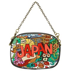 Earthquake And Tsunami Drawing Japan Illustration Chain Purse (Two Sides)