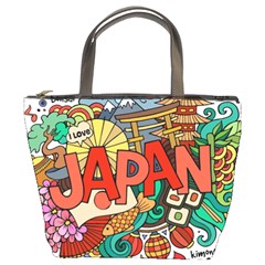 Earthquake And Tsunami Drawing Japan Illustration Bucket Bag