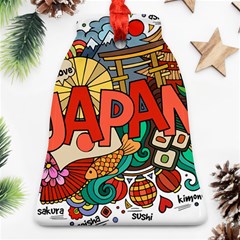 Earthquake And Tsunami Drawing Japan Illustration Bell Ornament (Two Sides)