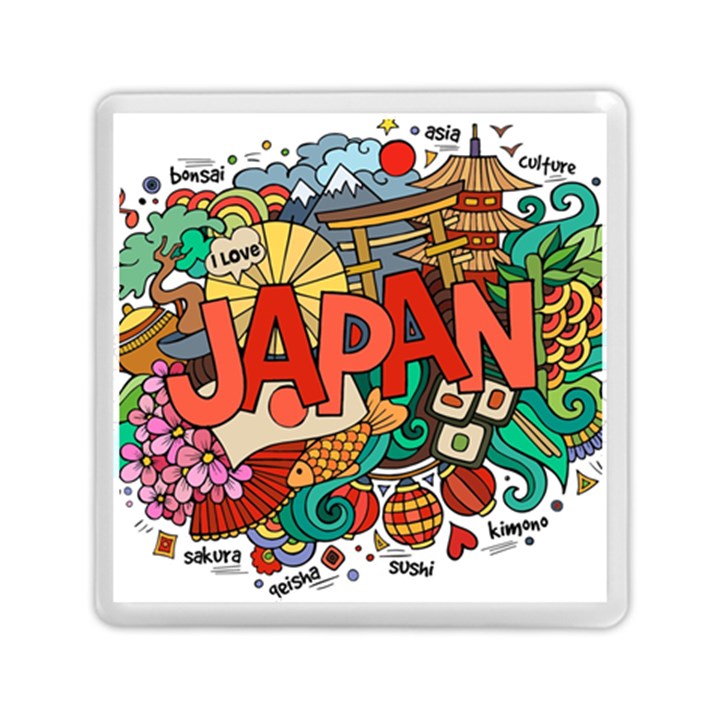 Earthquake And Tsunami Drawing Japan Illustration Memory Card Reader (Square)