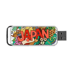 Earthquake And Tsunami Drawing Japan Illustration Portable USB Flash (One Side)