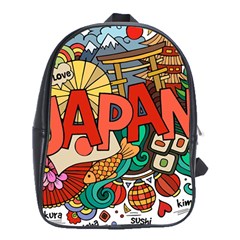 Earthquake And Tsunami Drawing Japan Illustration School Bag (XL)