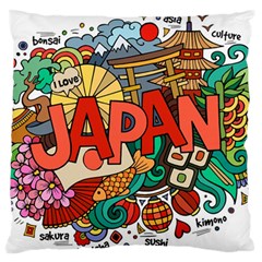 Earthquake And Tsunami Drawing Japan Illustration Standard Flano Cushion Case (One Side)