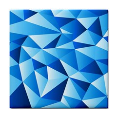 Triangles Abstract Blue Tile Coaster