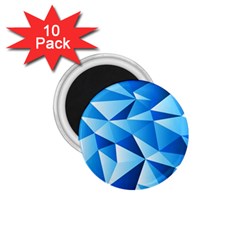 Triangles Abstract Blue 1 75  Magnets (10 Pack)  by Vaneshart