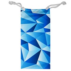 Triangles Abstract Blue Jewelry Bag by Vaneshart