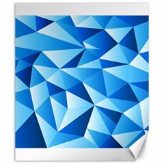 Triangles Abstract Blue Canvas 20  X 24  by Vaneshart