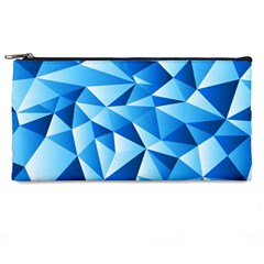 Triangles Abstract Blue Pencil Cases by Vaneshart