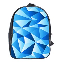 Triangles Abstract Blue School Bag (large) by Vaneshart