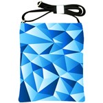 Triangles Abstract Blue Shoulder Sling Bag Front