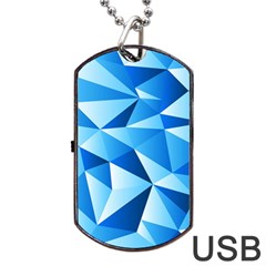 Triangles Abstract Blue Dog Tag Usb Flash (two Sides) by Vaneshart