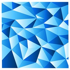 Triangles Abstract Blue Wooden Puzzle Square