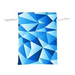 Triangles Abstract Blue Lightweight Drawstring Pouch (l)