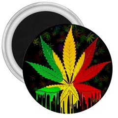 Cannabis Leaf Color 3  Magnets by Vaneshart