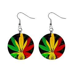 Cannabis Leaf Color Mini Button Earrings by Vaneshart