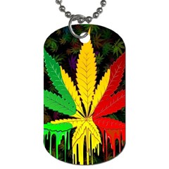 Cannabis Leaf Color Dog Tag (one Side) by Vaneshart