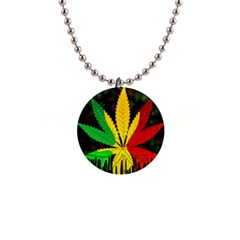 Cannabis Leaf Color 1  Button Necklace