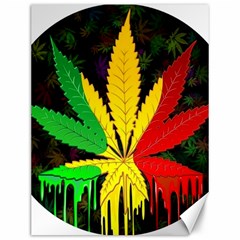 Cannabis Leaf Color Canvas 12  X 16  by Vaneshart