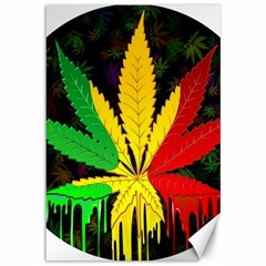 Cannabis Leaf Color Canvas 12  X 18  by Vaneshart