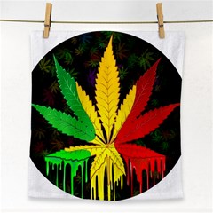 Cannabis Leaf Color Face Towel