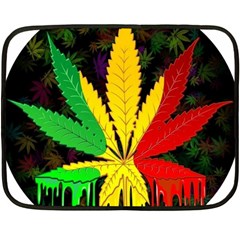 Cannabis Leaf Color Double Sided Fleece Blanket (mini)  by Vaneshart