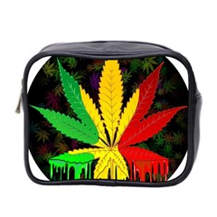 Cannabis Leaf Color Mini Toiletries Bag (two Sides) by Vaneshart