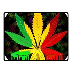 Cannabis Leaf Color Fleece Blanket (small)