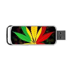 Cannabis Leaf Color Portable Usb Flash (two Sides) by Vaneshart