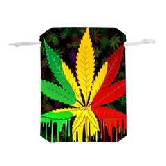 Cannabis Leaf Color Lightweight Drawstring Pouch (m)