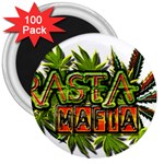 Cannabis Hemp Hashish Illegal Drug Trade Rasta 3  Magnets (100 pack) Front