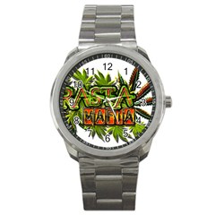 Cannabis Hemp Hashish Illegal Drug Trade Rasta Sport Metal Watch by Vaneshart