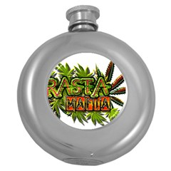 Cannabis Hemp Hashish Illegal Drug Trade Rasta Round Hip Flask (5 Oz) by Vaneshart