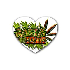 Cannabis Hemp Hashish Illegal Drug Trade Rasta Rubber Coaster (heart)  by Vaneshart