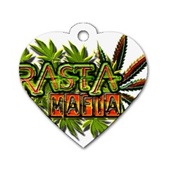 Cannabis Hemp Hashish Illegal Drug Trade Rasta Dog Tag Heart (two Sides) by Vaneshart