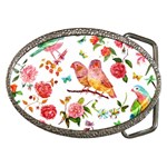 Watercolour Flowers Watercolor Painting Drawing Belt Buckles Front