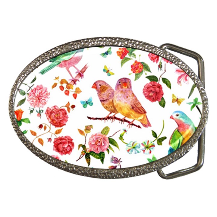 Watercolour Flowers Watercolor Painting Drawing Belt Buckles