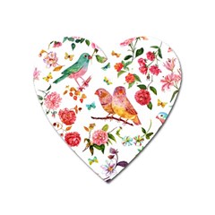 Watercolour Flowers Watercolor Painting Drawing Heart Magnet by Vaneshart